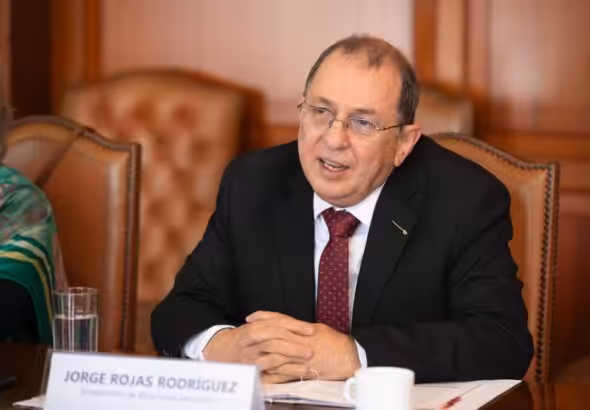 Colombian diplomat Jorge Rojas addresses his audience. Photo: archive.