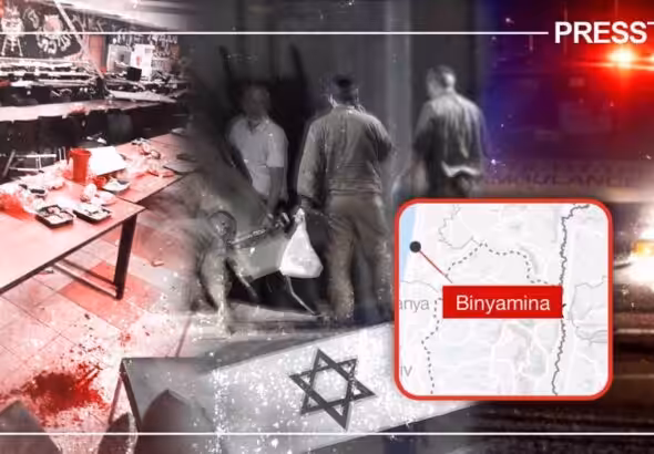 Collage of the aftermath of the Hezbollah drone strike on the Zionist entity's Golani Brigade and a map showing the location of the military base in Haifa, occupied Palestine. Photo: PressTV.