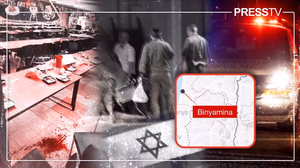 Collage of the aftermath of the Hezbollah drone strike on the Zionist entity's Golani Brigade and a map showing the location of the military base in Haifa, occupied Palestine. Photo: PressTV.