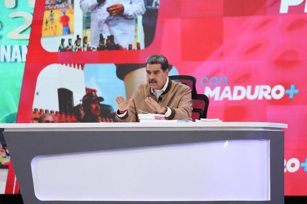 Venezuelan President Nicolas Maduro during his weekly television program Con Maduro+. Photo: Presidential Press.