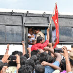 Striking Samsung India workers being arrested by the police in Chennai, Tamil Nadu, India. Photo: CPI(M) Tamil Nadu.