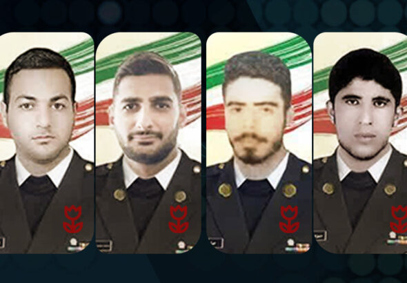 (Left to right) Major Sajjad Mansouri, Sergeant Mohammad-Mehdi Shahrokhifar, Sergeant Mehdi Naghavi, and Major Hamzeh Jahandideh, members of Iranian Army who were martyred in Israeli aggression on the country on October 26, 2024. Photo: PressTV.