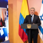 Former Colombian President Ivan Duque during an event with the online participation of the Israeli occupation prime minister, Benjamin Netanyahu. Photo: Efrain Herrera/Colombia Presidency/file photo.
