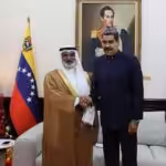Venezuelan President Nicolás Maduro (right) and OPEC Secretary General Haitham al-Ghais (left) during a meeting at La Casona Cultural Aquiles Nazoa, Caracas, on Tuesday, October 8, 2024. Photo: Presidential Press