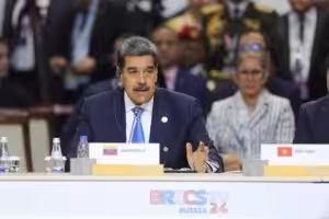 Venezuelan President Nicolás Maduro speaks at the BRICS Summit in Kazan, Russia, October 24, 2024.