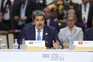 Venezuelan President Nicolás Maduro speaks at the BRICS Summit in Kazan, Russia, October 24, 2024.