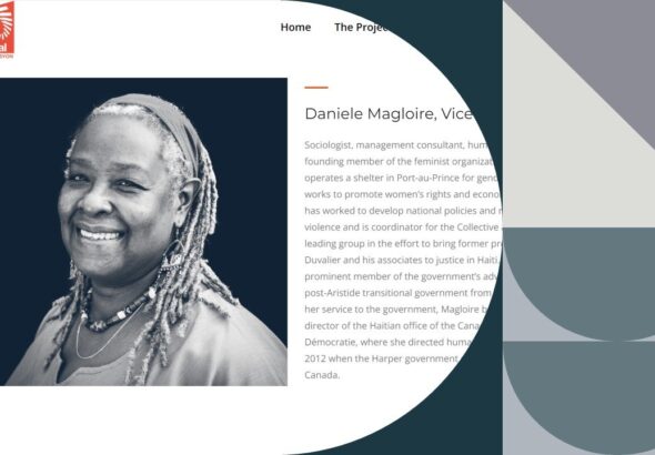 Daniele Magloire's profile on FOKAL's website. Photo: The Canada Files.