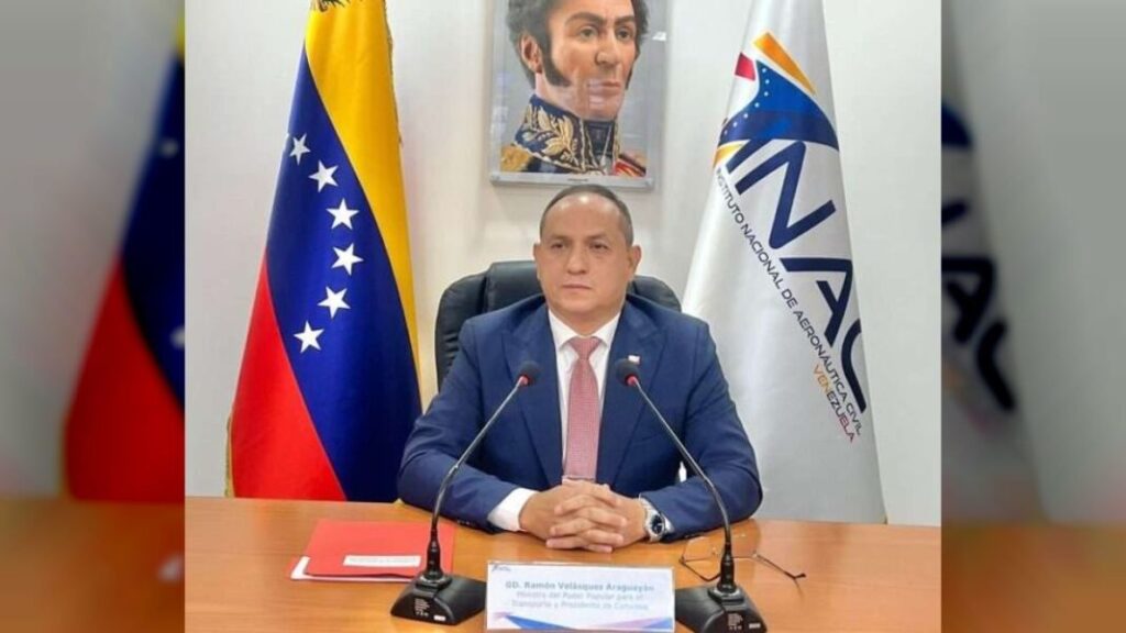 Venezuelan Transport Minister Ramón Velásquez Araguayán speaks to the press, October 2, 2024. Photo: Instagram.