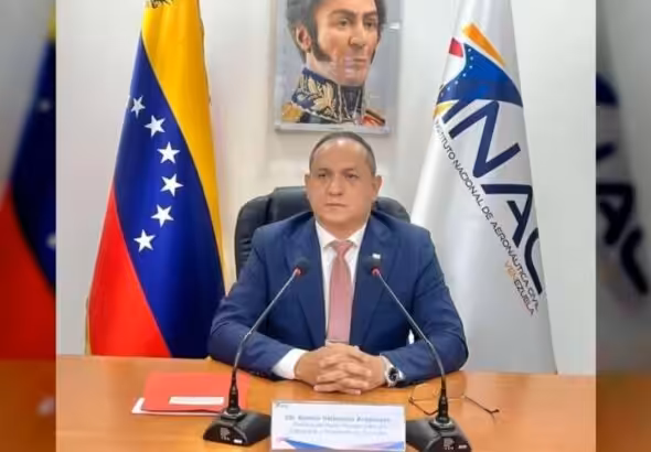 Venezuelan Transport Minister Ramón Velásquez Araguayán speaks to the press, October 2, 2024. Photo: Instagram.