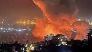 The photo shows the US-UK aggression on Yemen's capital city of Sana'a on October 17, 2024. Photo: PressTV/Via social media.