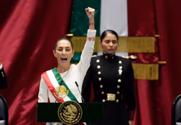 Claudia Sheinbaum in Mexico City, Mexico, October 1, 2024. Photo: Omar Ornelas/El Paso Times.