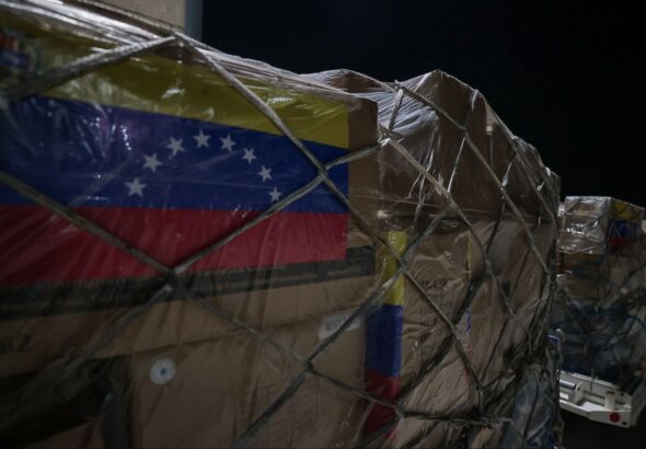 Humanitarian aid for the Lebanese people being loaded at the Simón Bolívar International Airport, La Guaira, Venezuela, October 11, 2024. Photo: Instagram/@cancilleriave.