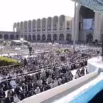 Leader of the Islamic Revolution Ayatollah Seyyed Ali Khamenei delivers a public sermon at the Imam Khomeini Grand Mosalla mosque in central Tehran. Photo: PressTV.