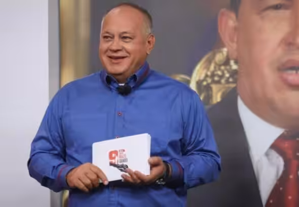 Diosdado Cabello on his television program Con el Mazo Dando. Photo: Globovision/File photo.