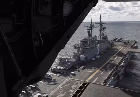 The wasp-class amphibious assault ship USS Kearsarge operating in the Baltic Sea on September 3, 2022. Photo: AP.