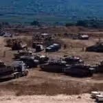 Israeli tanks are seen near the Lebanese border on September 29, 2024. Photo: AFP