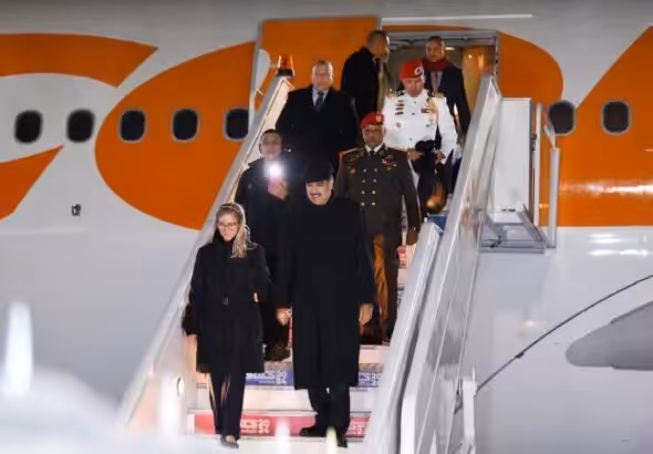 President Maduro touches down in Kazan, Russia.