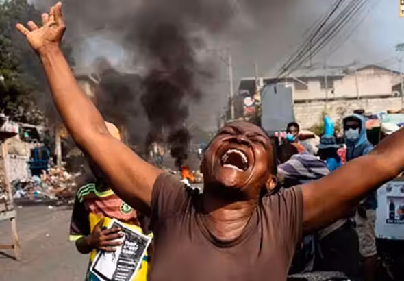Haitians demonstrating against VIV ANSANM in Port-au-Prince. Photo: MOLEGHAF/Popular Resistance.