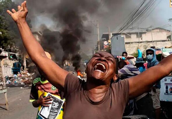 Haitians demonstrating against VIV ANSANM in Port-au-Prince. Photo: MOLEGHAF/Popular Resistance.