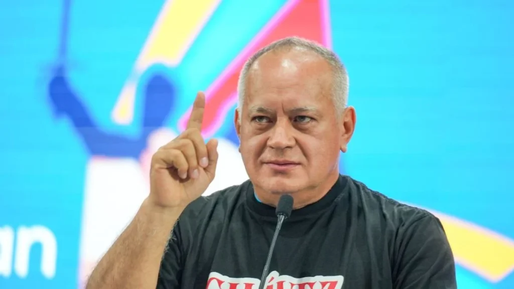 The first vice president of the United Socialist Party of Venezuela (PSUV), Diosdado Cabello, speaks at the Bolivarian Historical Block Congress, Caracas, November 15, 2024. Photo: Con el Mazo Dando.