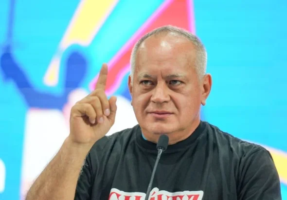 The first vice president of the United Socialist Party of Venezuela (PSUV), Diosdado Cabello, speaks at the Bolivarian Historical Block Congress, Caracas, November 15, 2024. Photo: Con el Mazo Dando.