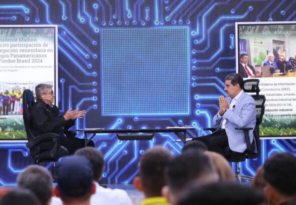 Nicolás Maduro on television. Photo: Alba Ciudad.