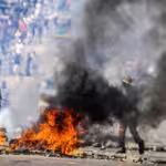 A barricade burns Tuesday, November 5, 2024 in Mozambique's capital, Maputo. Photo: Carlos Uqueio/AP Photo.