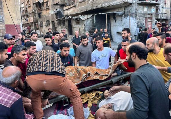 People who were injured during Zionist bombardment on Beit Lahia, in the northern Gaza Strip. Photo: AFP