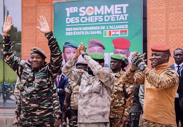 Heads of state of Burkina Faso, Niger and Mali at the First Summit of Alliance of Sahel States. Photo: People Dispatch/File photo.