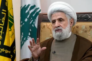 Hezbollah's Secretary General, Sheikh Naim Qassem. Photo: Bilal Hussein/AP