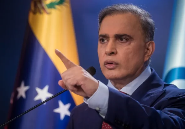 The attorney general of Venezuela, Tarek William Saab, speaks at a press conference on November 15, 2024. Photo: EFE.