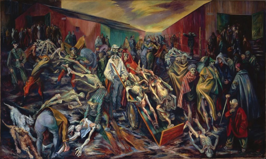 Boris Taslitzky (France), Le petit camp à Buchenwald (The Small Camp of Buchenwald), 1945.