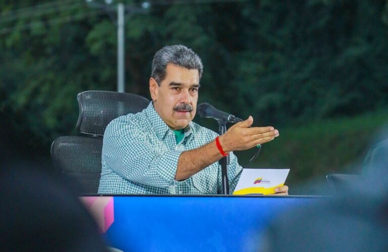 Venezuelan President Nicolás Maduro at an official event to deliver resources and equipment to entities associated with civilian protection and disaster management. Photo: Presidential Press.