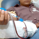 Patient receiving a blood transfusion in a Venezuelan healthcare facility. in 2023 Photo: Accion Solidaria/file photo.