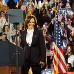 Kamala Harris addresses supporters at a campaign rally. Photo: EFE