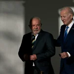 Joe Biden (right) with Luiz Inácio Lula da Silva. Photo: Andrew Harrer/Bloomberg.