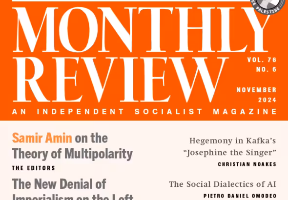 Monthly Review's magazine cover, November 2024. Photo: Monthly Review.