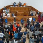 Venezuelan National Assembly deputies raise their hands to approve the Liberator Simón Bolívar Organic Law against the Imperialist Blockade, November 28, 2024. Photo: X/@Asamblea_Ven.
