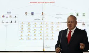 Venezuelan Minister for the Interior Diosdado Cabello explains the connections among various individuals associated with the "No to Christmas" coup plot. Photo: VTV.