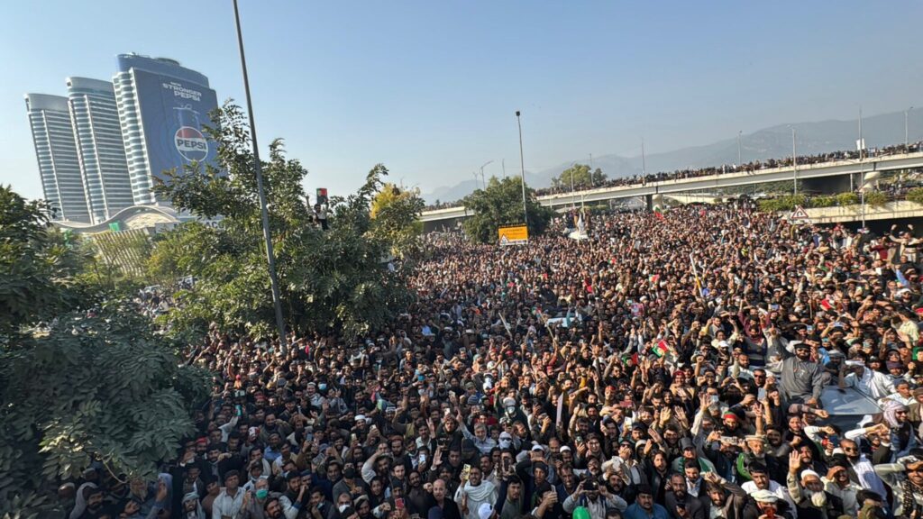 Imran Khan's supporters. Photo: PTI (X).