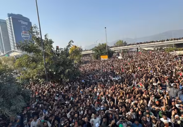 Imran Khan's supporters. Photo: PTI (X).