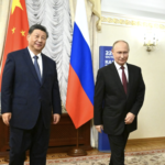 China’s President Xi Jinping and Russian President Vladimir Putin at BRICS summit on Oct. 25 in Kazan, Russia. Photo: Kristina Kormilitsyna/Agency, Kremlin.