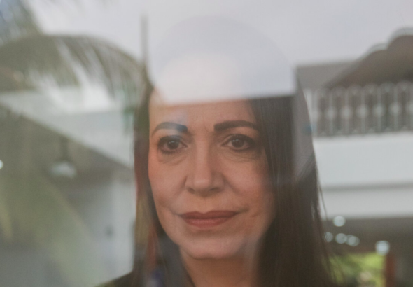 María Corina Machado, Venezuela’s far-right opposition politician, has been in hiding since July and Venezuelan authorities claim she has left the country. Photo: Adriana Loureiro Fernandez/ The New York Times.