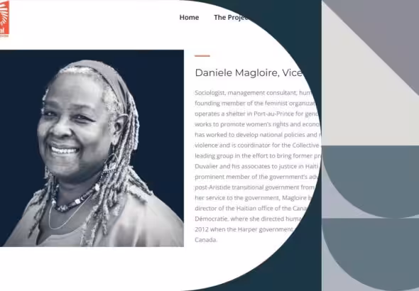 Daniele Magloire's profile on FOKAL's website. Photo: The Canada Files.