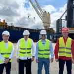 Venezuelan Foreign Minister Yván Gil (second from right) and Cuban Ambassador to Venezuela Dagoberto Rodríguez (second from left) during their supervision of the loading of Venezuelan humanitarian aid for Cuba, November 6, 2024. Photo: Radio Miraflores.