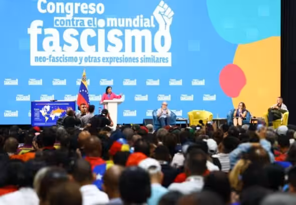 A moment from the World Congress against Fascism, Neofascism, and Similar Expressions held in Caracas, Venezuela, in September 2024. Photo: ALBA-TCP.
