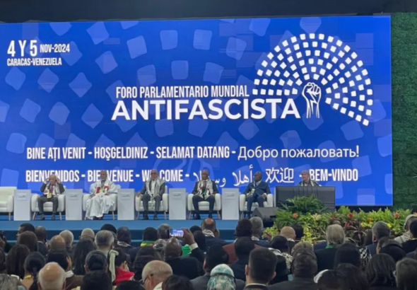 Featured image: Participants in the first World Anti-fascist Parliamentary Forum.