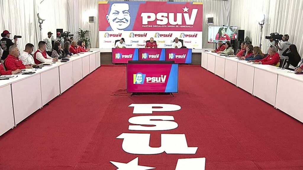 Weekly meeting and press conference of the United Socialist Party of Venezuela chaired by its first vice president, Diosdado Cabello, on Monday, November 25, 2024. Photo: Con el Mazo Dando.