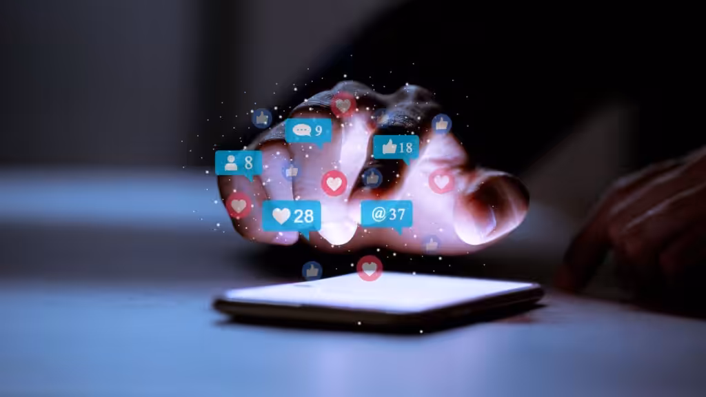 A person interacting with social media content. File photo.