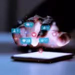 A person interacting with social media content. File photo.